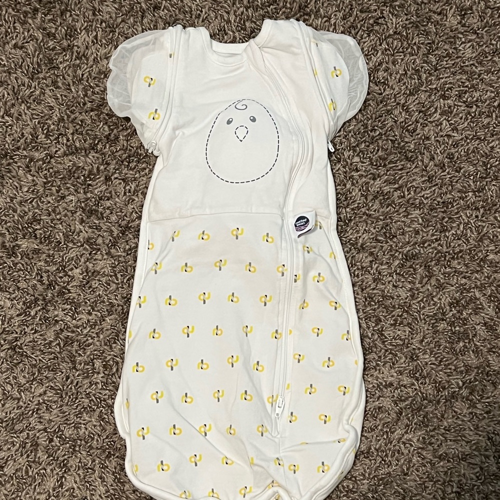 Nested Bean Newborn Zen One Swaddle (Monogram Yellow Pattern)